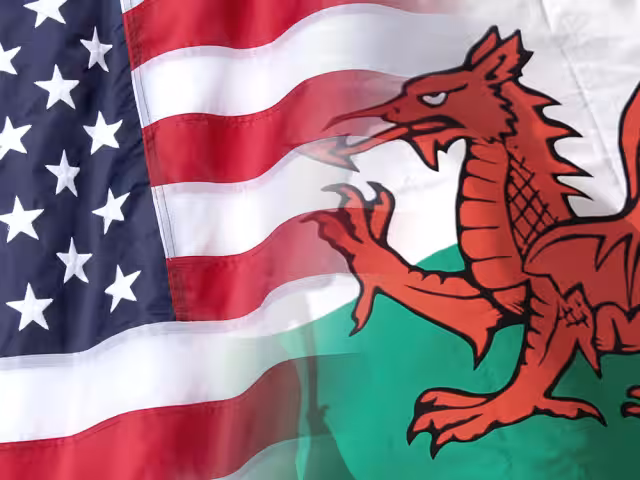 Flags of the U.S.A. and Wales