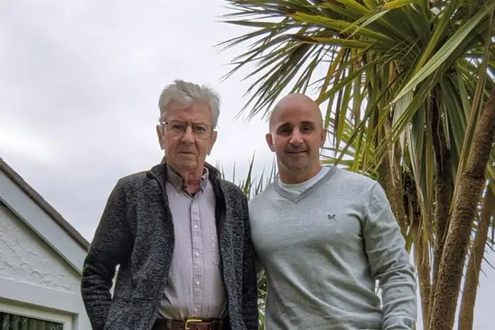 Alwyn and John, the new owner of Celticos