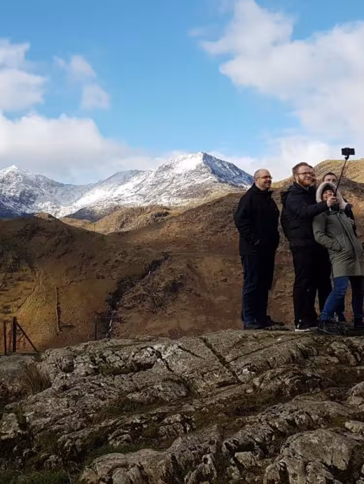 Mount Snowdon covered in snow
