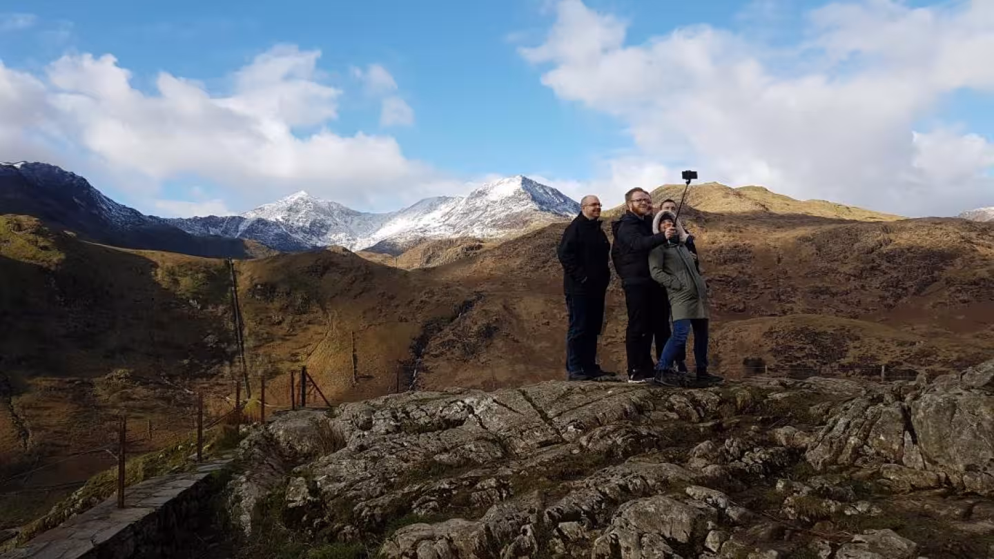 Mount Snowdon covered in snow