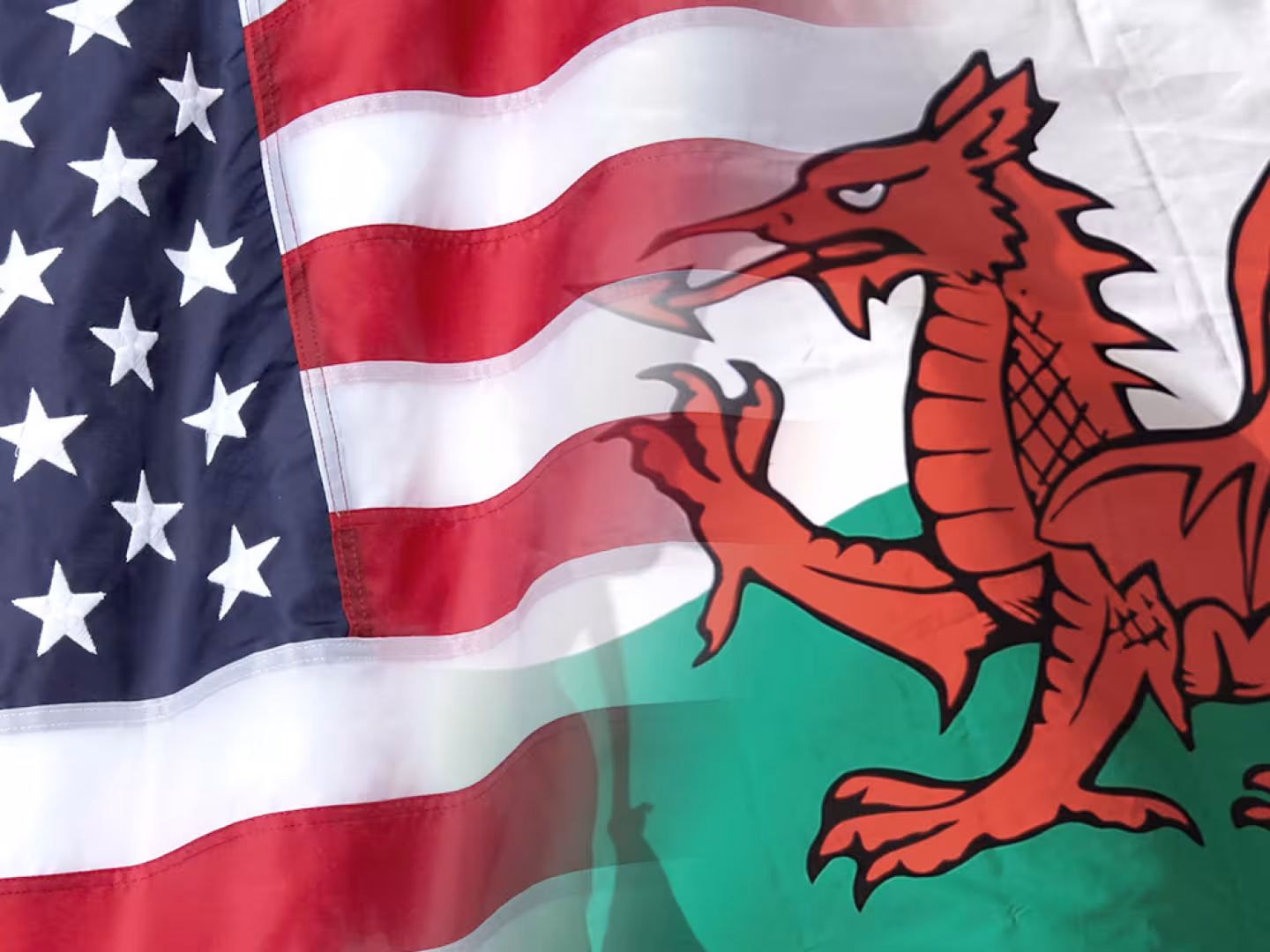 Flags of the U.S.A. and Wales
